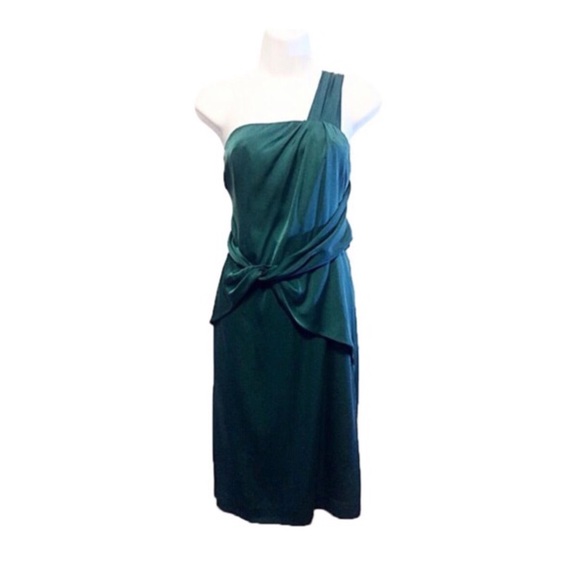 Banana Republic Dresses & Skirts - Banana Republic Teal Silk One Shoulder Dress